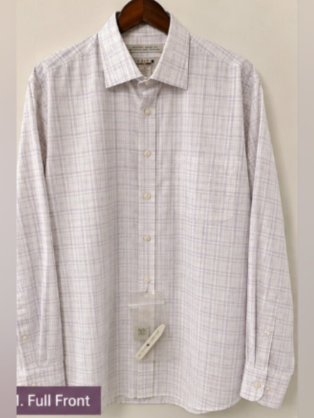 NWT Joseph Abboud Men’s 17.5 32/33 Non-Iron Cotton Plaid Dress Shirt